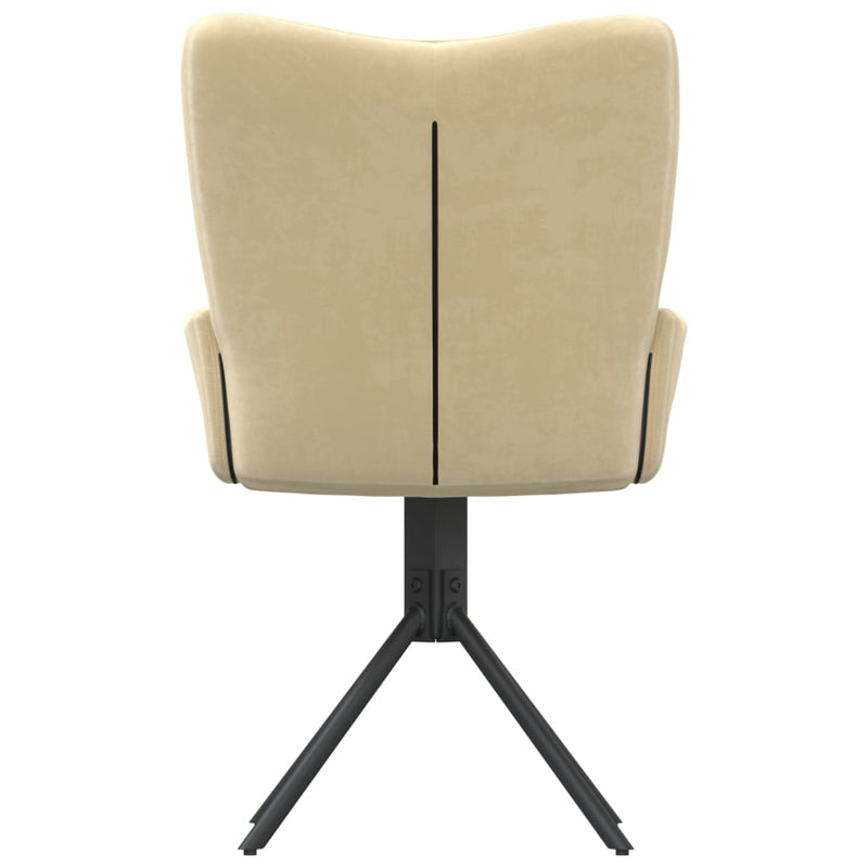 Swivel Dining Chairs 2 pcs Cream Velvet