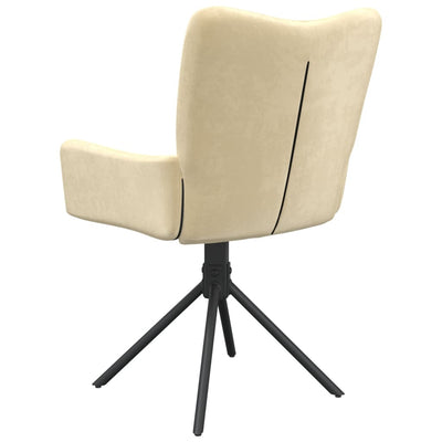 Swivel Dining Chairs 2 pcs Cream Velvet