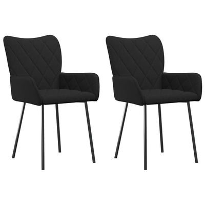 Dining Chairs 2 pcs Black Fabric