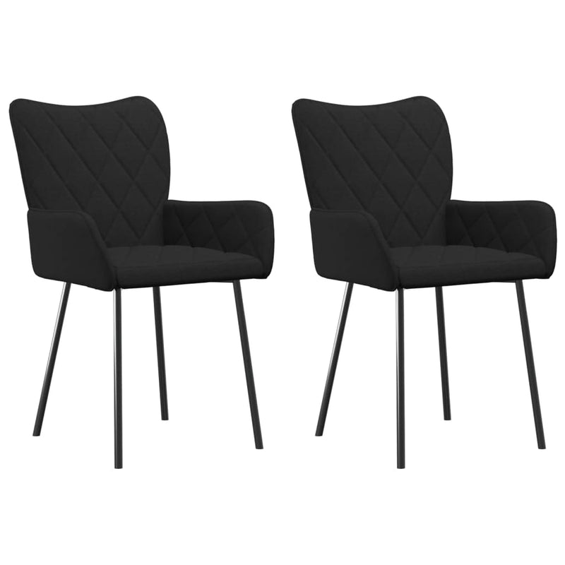 Dining Chairs 2 pcs Black Fabric