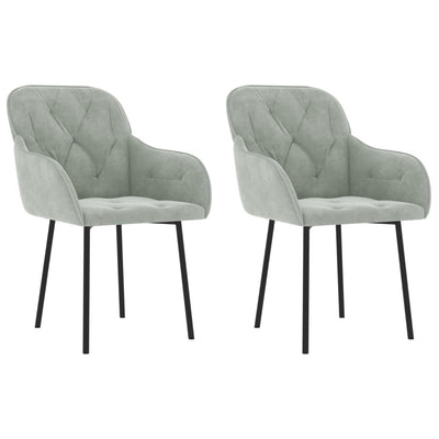 Dining Chairs 2 pcs Light Grey Velvet