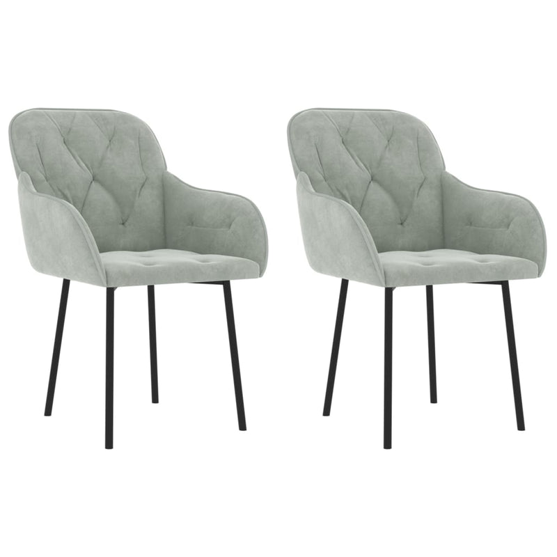 Dining Chairs 2 pcs Light Grey Velvet