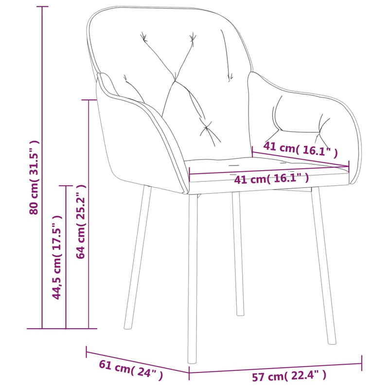 Dining Chairs 2 pcs Cream Velvet