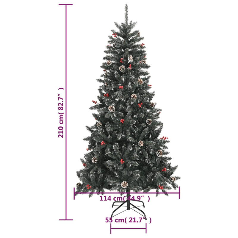 Artificial Christmas Tree with Stand Green 210 cm PVC