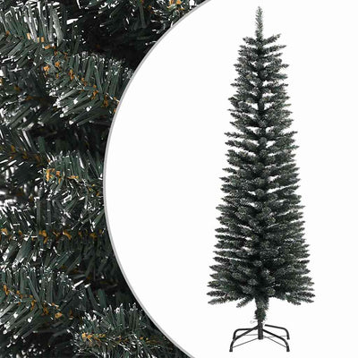 Artificial Slim Christmas Tree with Stand Green 150 cm PVC