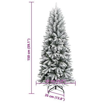 Artificial Christmas Tree with Flocked Snow 150 cm PVC&PE