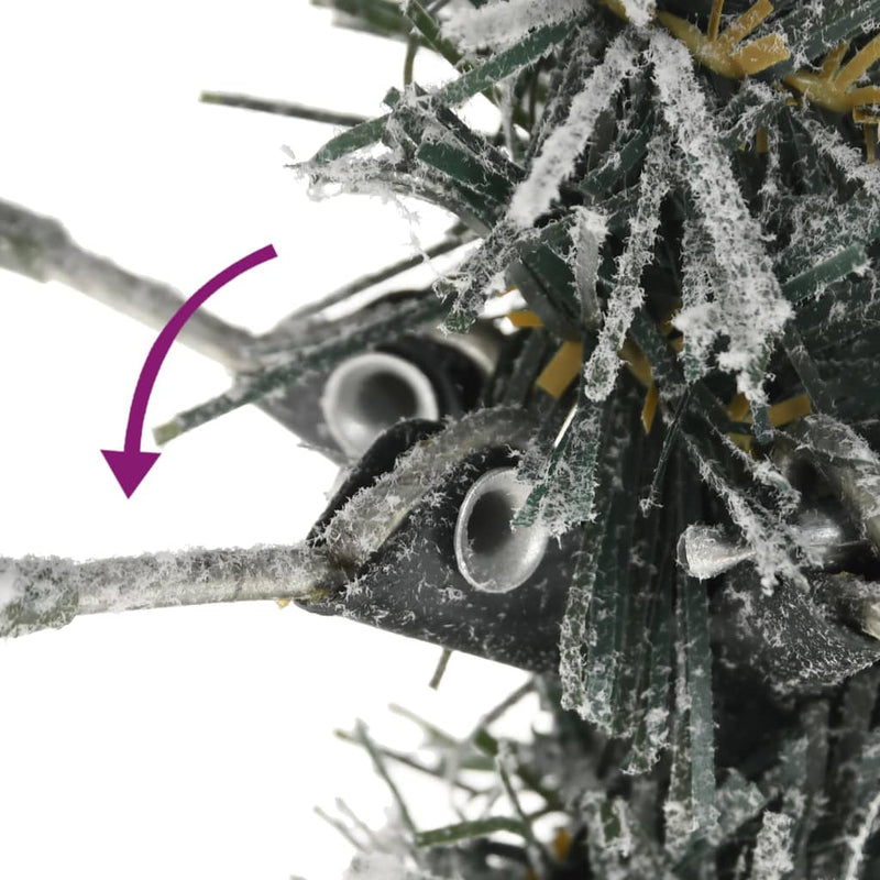 Artificial Slim Christmas Tree with Flocked Snow 210 cm PVC&PE