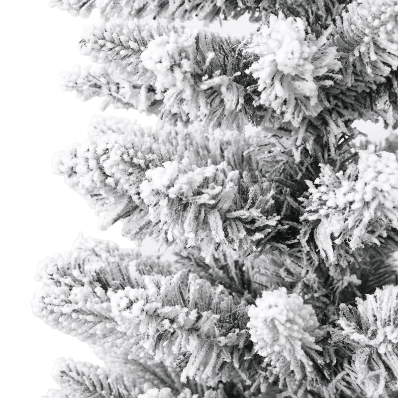 Artificial Slim Christmas Tree with Flocked Snow 240 cm PVC&PE