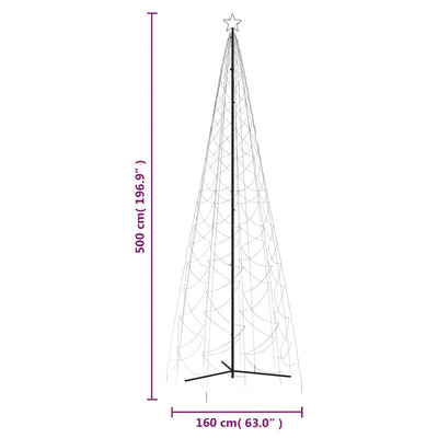 Christmas Cone Tree Cold White 1400 LEDs 160x500 cm