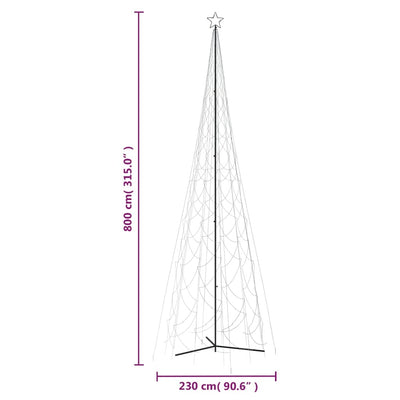 Christmas Cone Tree Cold White 3000 LEDs 230x800 cm