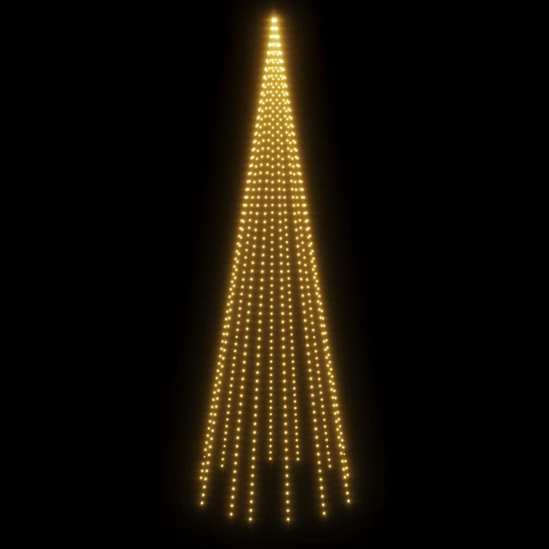 Christmas Tree on Flagpole Warm White 732 LEDs 500 cm