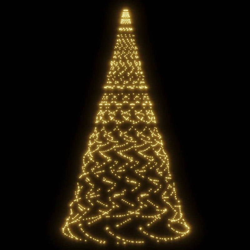 Christmas Tree on Flagpole Warm White 1400 LEDs 500 cm