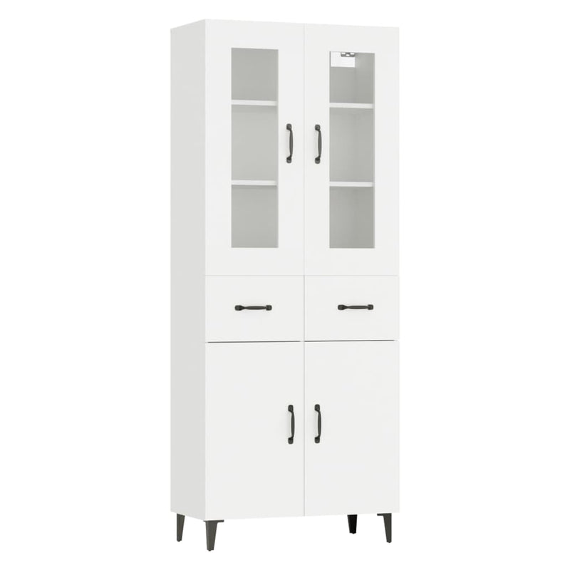 Highboard White 69.5x34x180 cm Engineered Wood