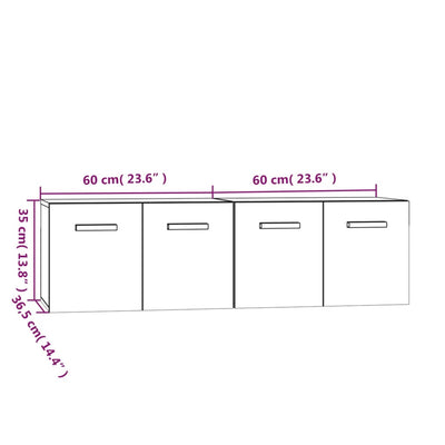 Wall Cabinets 2 pcs Smoked Oak 60x36.5x35 cm Engineered Wood