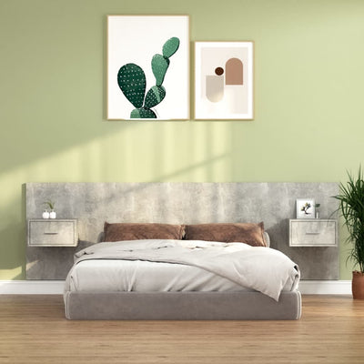 Bed Headboard with Cabinets Concrete Grey 160 cm Engineered Wood