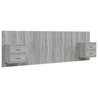 Bed Headboard with Cabinets Grey Sonoma Engineered Wood