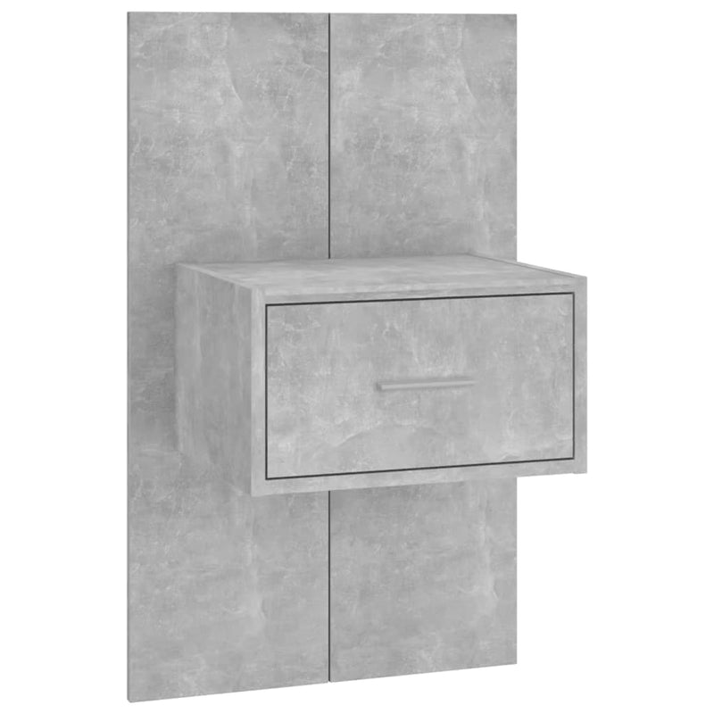 Bed Headboard with Cabinets Concrete Grey 240 cm Engineered Wood