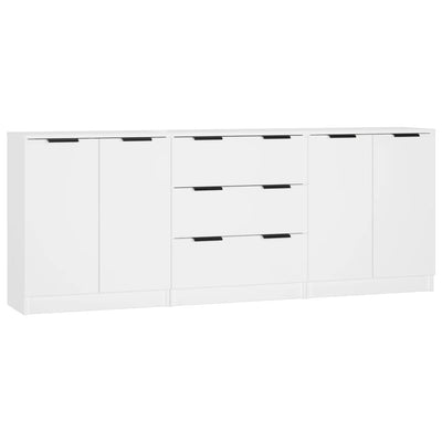3 Piece Sideboards White Engineered Wood