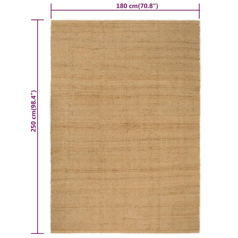 Rug Rectangular Natural 180x250 cm Jute