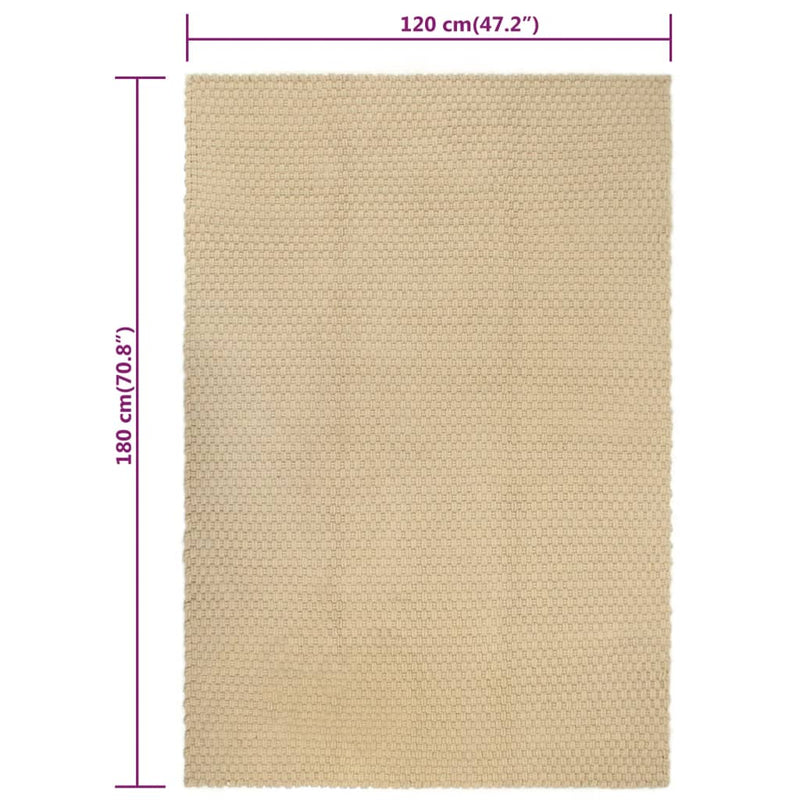 Rug Rectangular Natural 120x180 cm Cotton