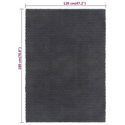 Rug Rectangular Anthracite 120x180 cm Cotton