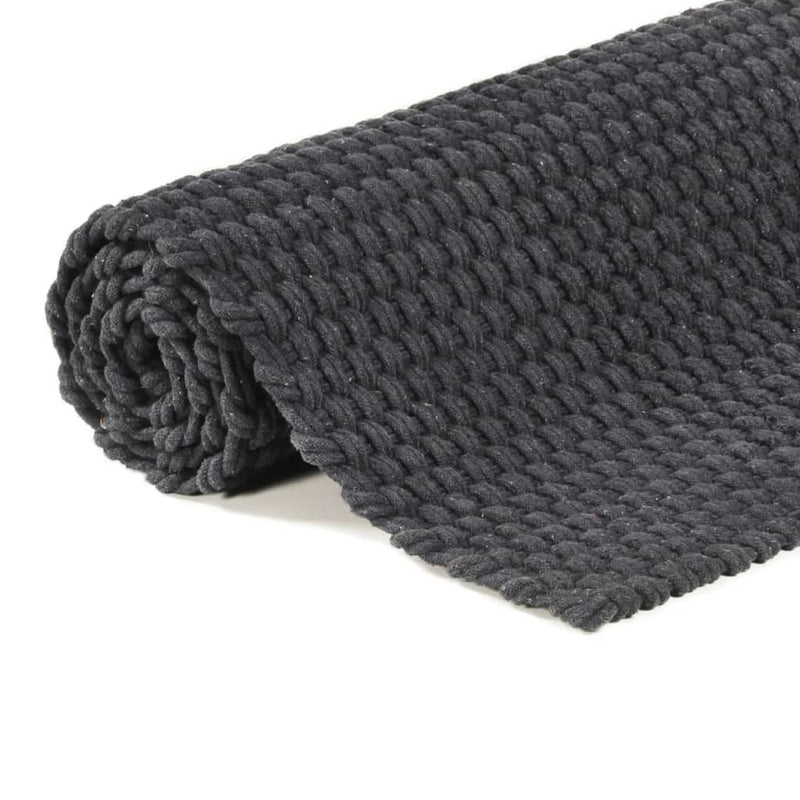 Rug Rectangular Anthracite 160x230 cm Cotton