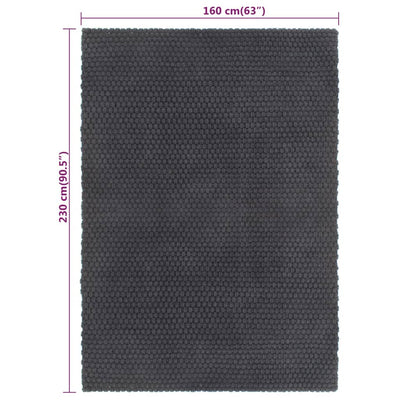 Rug Rectangular Anthracite 160x230 cm Cotton