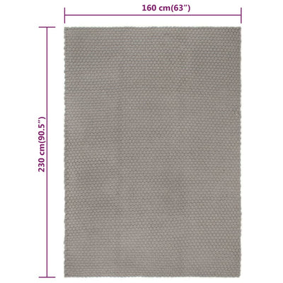 Rug Rectangular Grey 160x230 cm Cotton