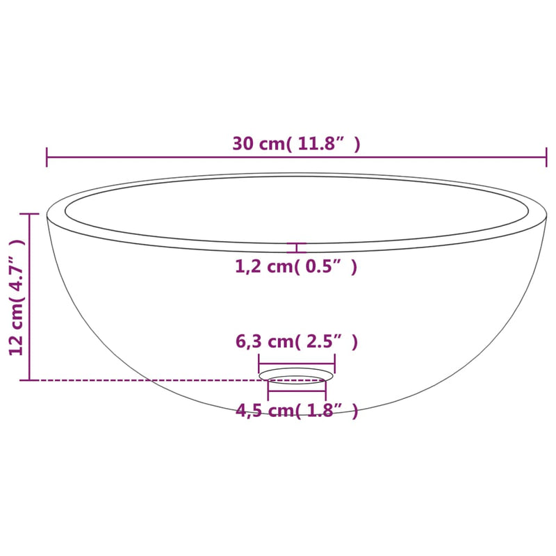 Basin Tempered Glass 30x12 cm Transparent