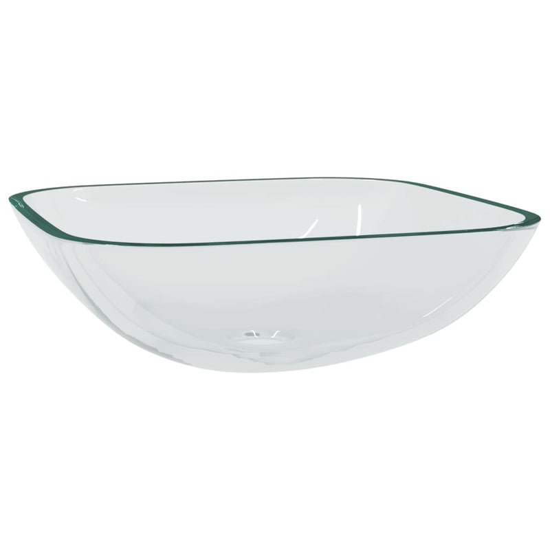 Basin Glass 42x42x14 cm Transparent