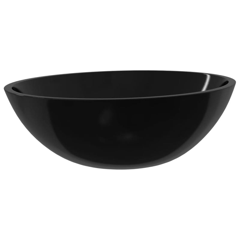 Basin Glass 50x37x14 cm Black