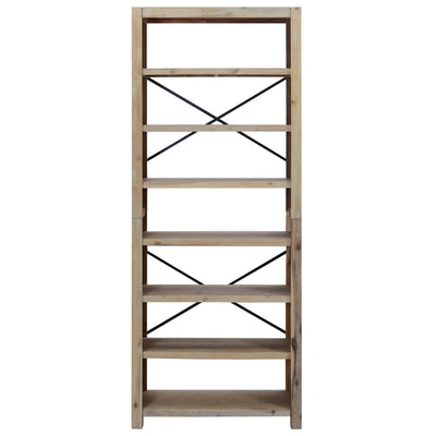 7-Tier Bookcase 80x30x200 cm Solid Wood Acacia