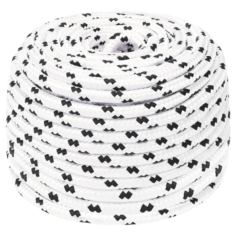 Braided Boat Rope White 6 mmx100 m Polyester