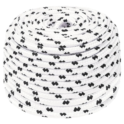 Braided Boat Rope White 8 mmx100 m Polyester