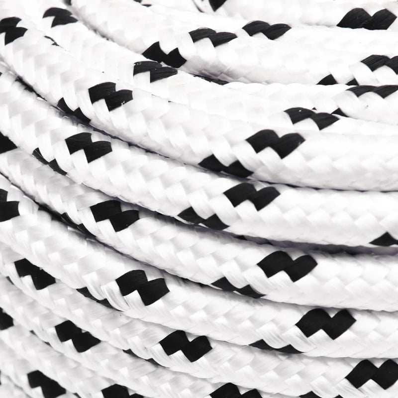 Braided Boat Rope White 8 mmx100 m Polyester