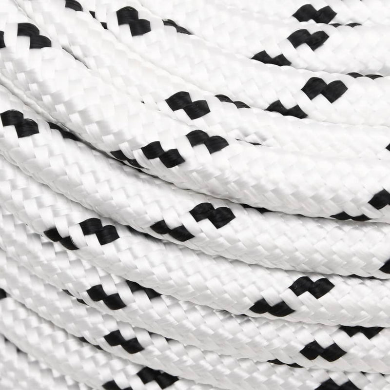 Braided Boat Rope White 12 mmx100 m Polyester