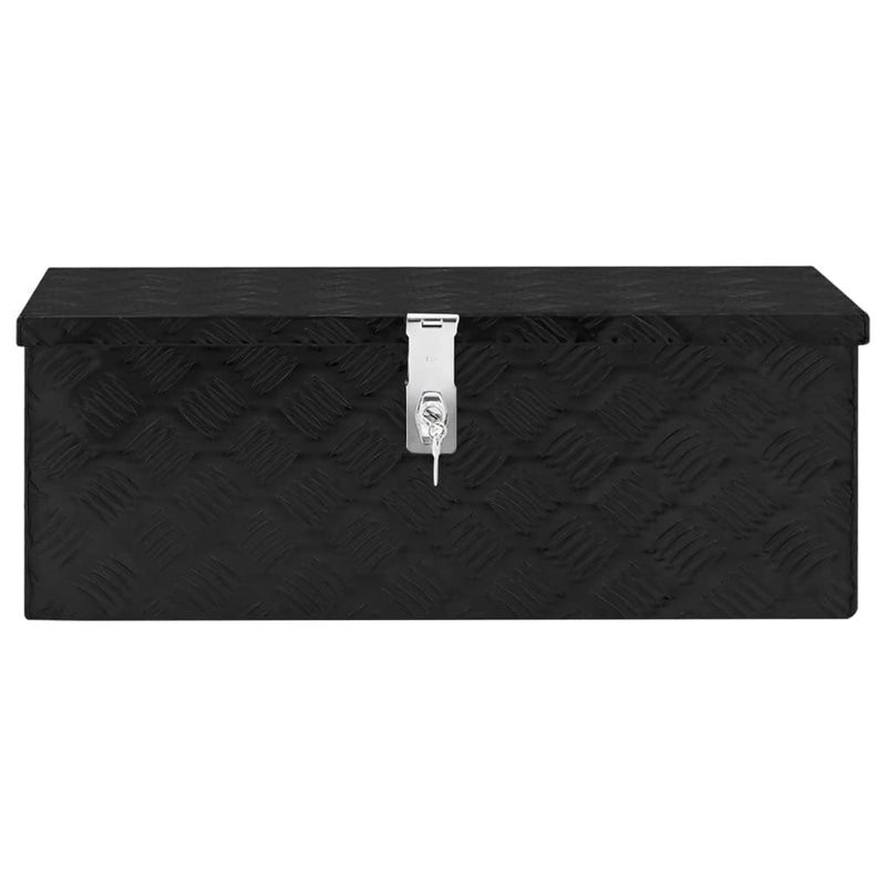 Storage Box Black 70x31x27 cm Aluminium