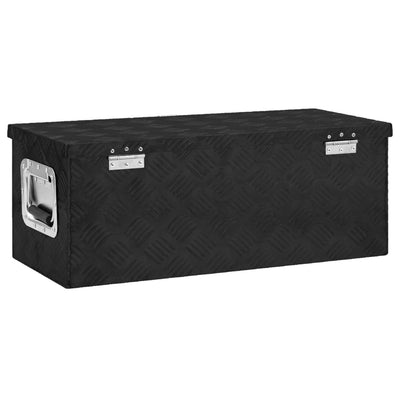 Storage Box Black 70x31x27 cm Aluminium