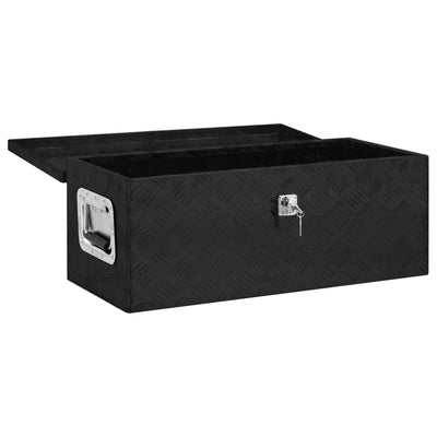 Storage Box Black 70x31x27 cm Aluminium