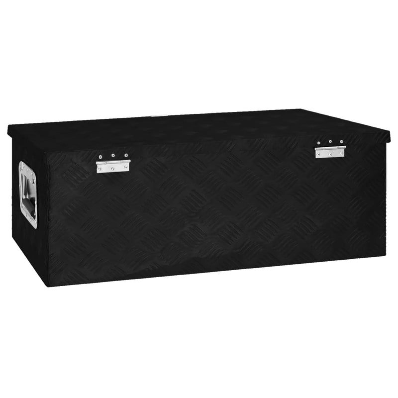 Storage Box Black 80x39x30 cm Aluminium