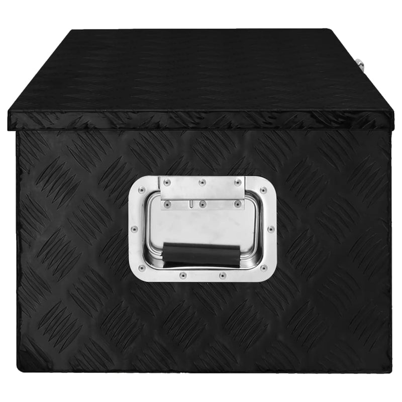 Storage Box Black 90x47x33.5 cm Aluminium