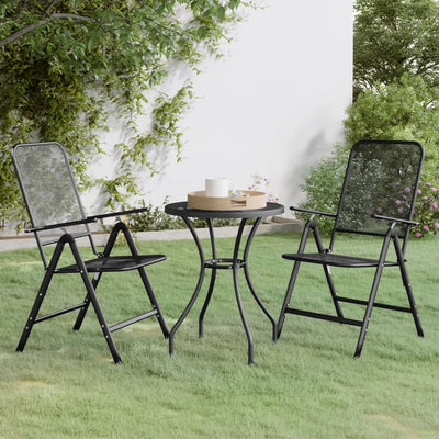 3 Piece Garden Dining Set Expanded Metal Mesh Anthracite