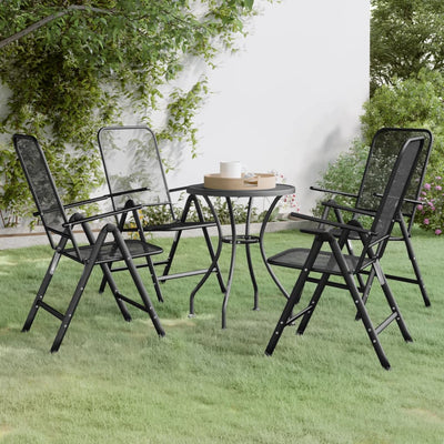 5 Piece Garden Dining Set Expanded Metal Mesh Anthracite