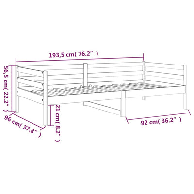 Day Bed without Mattress Grey 90x190 cm Solid Wood Pine