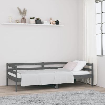 Day Bed without Mattress Grey 90x190 cm Solid Wood Pine