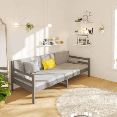 Day Bed without Mattress Grey 90x190 cm Solid Wood Pine