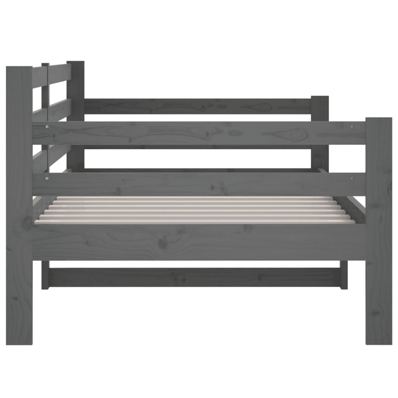 Day Bed without Mattress Grey 90x190 cm Solid Wood Pine