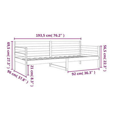 Day Bed without Mattress Grey 90x190 cm Solid Wood Pine