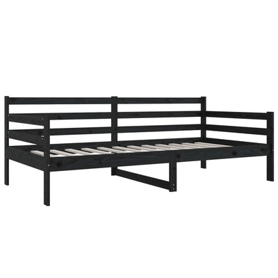 Day Bed without Mattress Black 90x190 cm Solid Wood Pine