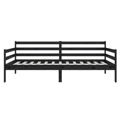 Day Bed without Mattress Black 90x190 cm Solid Wood Pine